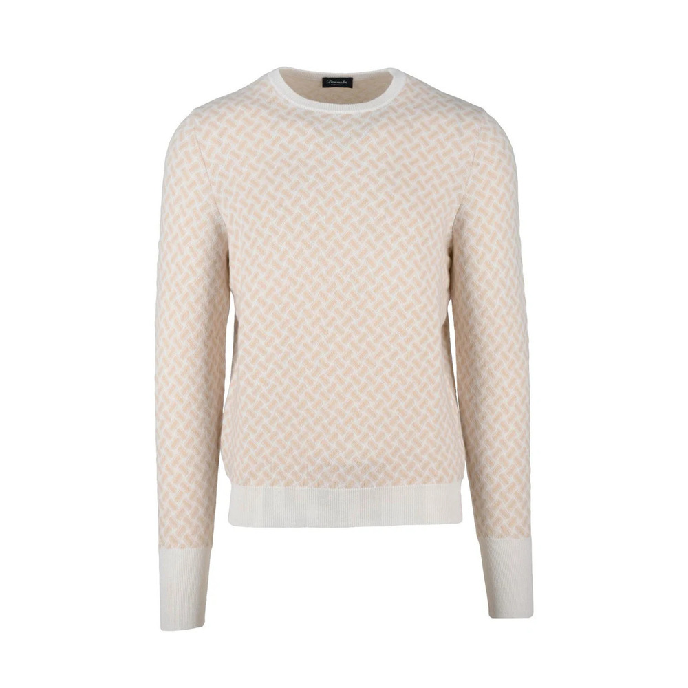 DRUMOHR Cashmere Crew Neck Pullover - White/Beige